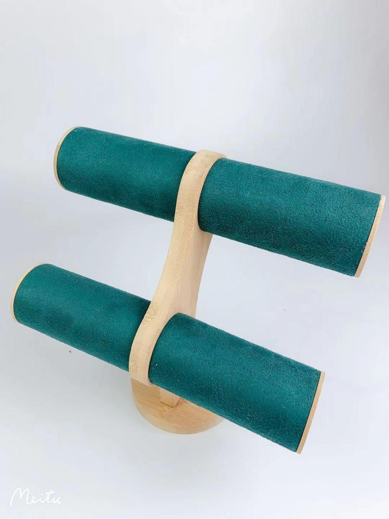Retro Bamboo Wood Bracelet Display Stand for Jewelry and Watches