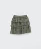Koseumoseu Layered Frill Skirt (Khaki Gray)