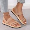2024 Summer Women's Lightweight Soft-Soled Roman Sandals: Flat, Round-Toed, Breathable Beach Footwear