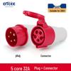 Industrial 16/32A Non-Explosion Proof Aviation Socket with 3-Core, 4-Core, 5-Core Connectors, Three-Phase, Four-Wire, 380V.