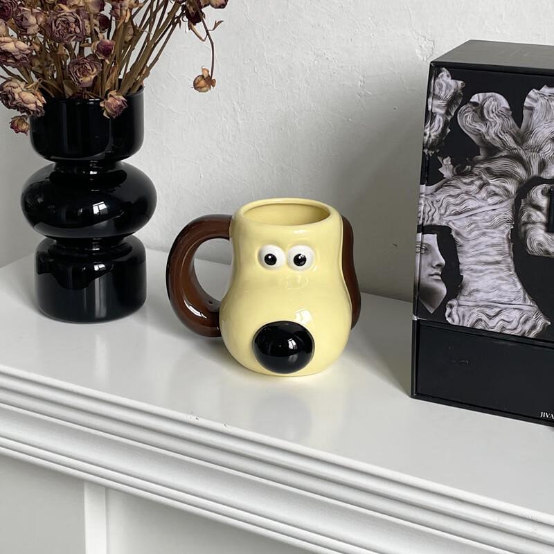 Söt handmålad tecknad hundkeramikmugg