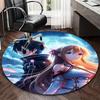 1 st Anime Design Rond Tapijt Sword Art Online Asuna & Kirito Bureau Stoelmat, Antislip Tapijt voor Huisdecoratie, Woonkamer, Slaapkamer, Speelkamer, Cadeau