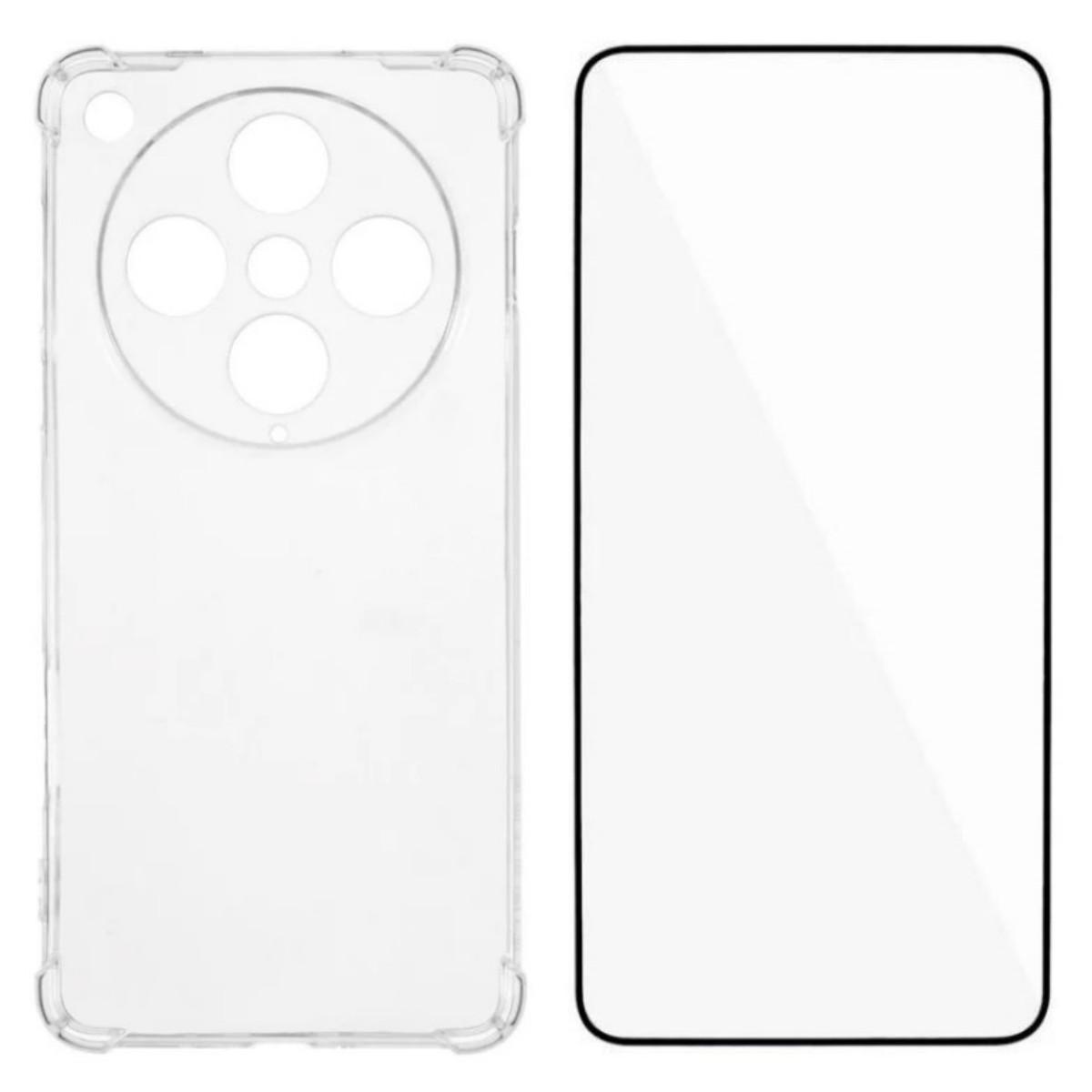 

For Oppo Find X8 Pro 5G TPU Case WANLONFENG WL3 Series 1.5mm Phone Cover with Tempered Glass Film Transparent