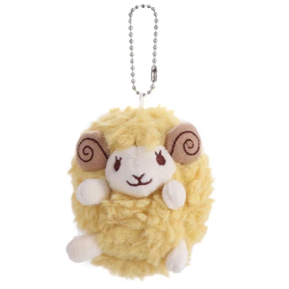 Cartoon Anime Style Lamb Keychain Plush Mini Size Sheep Backpack Charm  For Car Decoration