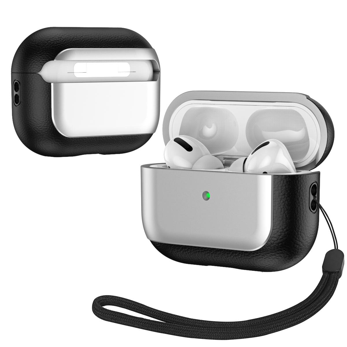 

Для AirPods Pro 2 Чохол з ТПУ Текстура лічі Захист від падінь Чохол для навушників зі шнурком Silver