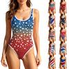 Swimsuit for Women Scoop Neck Printed Bathing Suit with Star Pattern High Cut Backless Swimwear