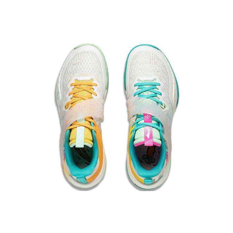 LiNing Blade 3 Team Assassin Shock Absorbing Non-Slip Wear-Resistant Low-Top Basketball Shoes Men Sneaker Off-White Cream-Yellow ABAT075-1