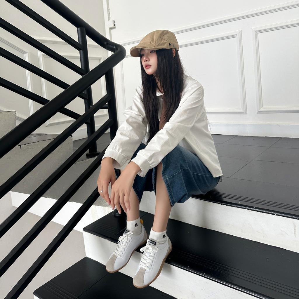 Retro German training shoes women's 2025 new versatile round head lace-up casual sports shoes flat-bottomed breathable Forrest Gump shoes board shoes