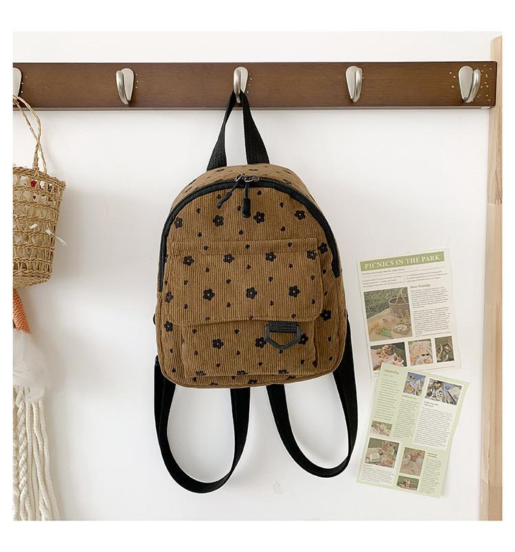 Minimalistischer Cord Mini-Rucksack Für Studenten Und Reisen Mit Großer Kapazität