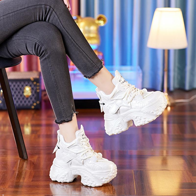 Dad shoes women's new inner height increase leather women's shoes platform spring casual sports shoes women's