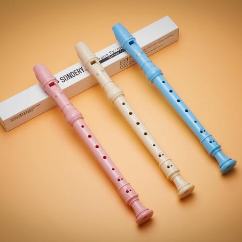 Sondery German-Style Soprano Recorder, Made of ABS Resin, Durable and Easy To Play for Beginners, with German Fingering Chart and Carrying Pouch