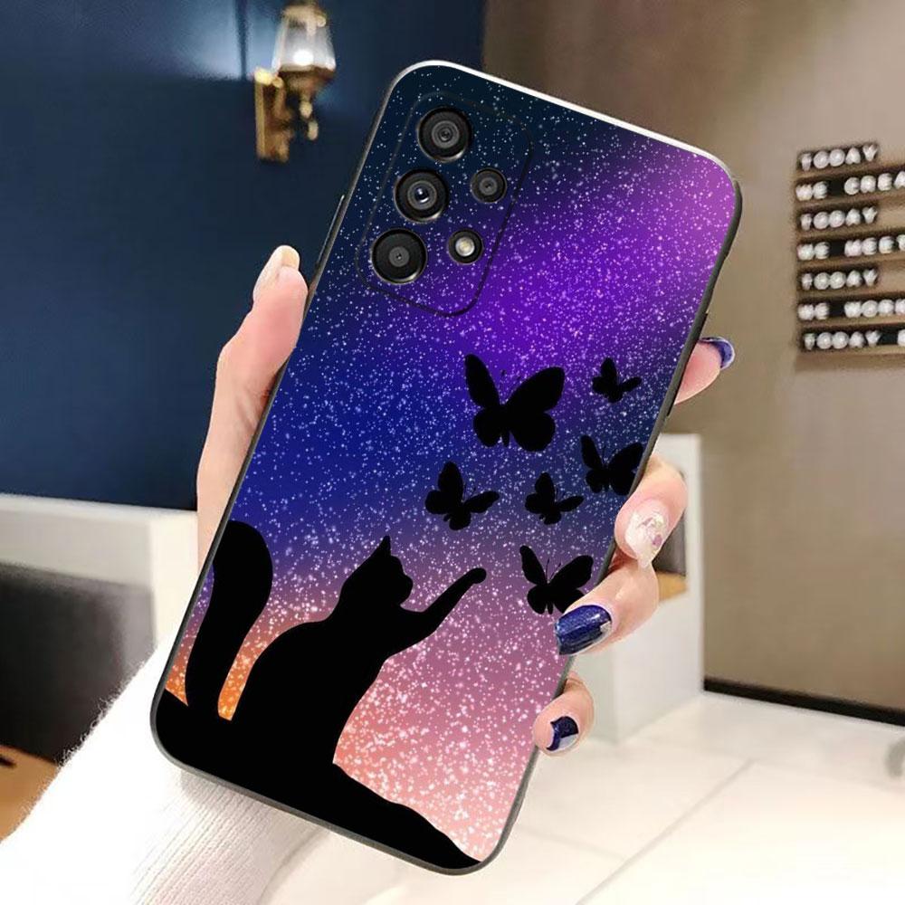 

Черный кот Сверкающий глаз Чехол для телефона Для Samsung Galaxy A72 A71 A55 A54 A53 A52 A42 A35 A34 A33 A32 A23 A22 A21S A20S A14 Чехол Funda Samsung A51 4G
