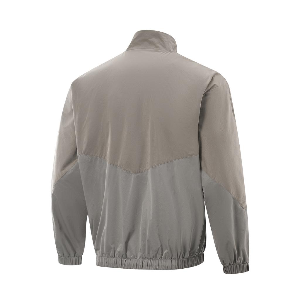 Li Ning Jimmy Butler Long Sleeve Stand Collar Windbreaker Men Outerwear Gravel-Gray Foam-Brown AFDV001-3