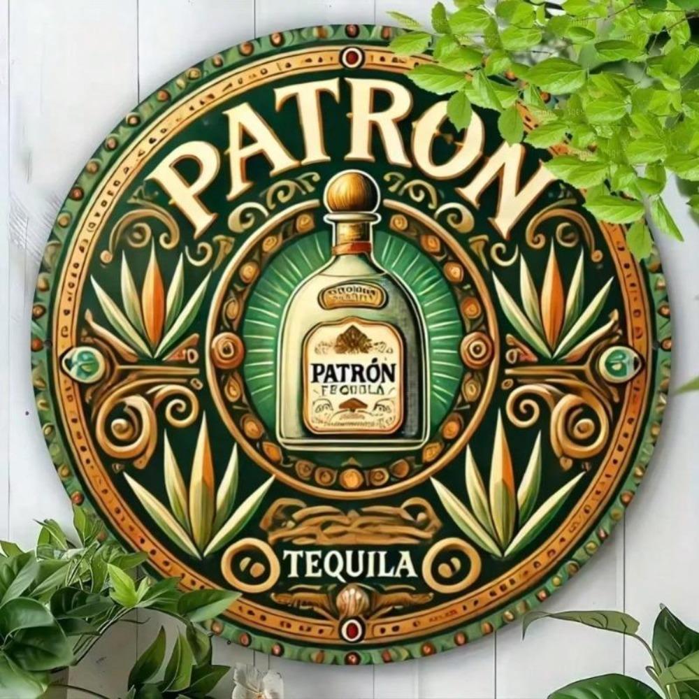 Vintage Tequila Metallwandkunst Kreisförmiges Aluminiumschild HD-Druck Langlebig