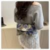 Straw Woven Bag Women's Detachable Chain Crossbody Shoulder Bag Chinese Style Handbag Sequin Floral Envelope Bag
