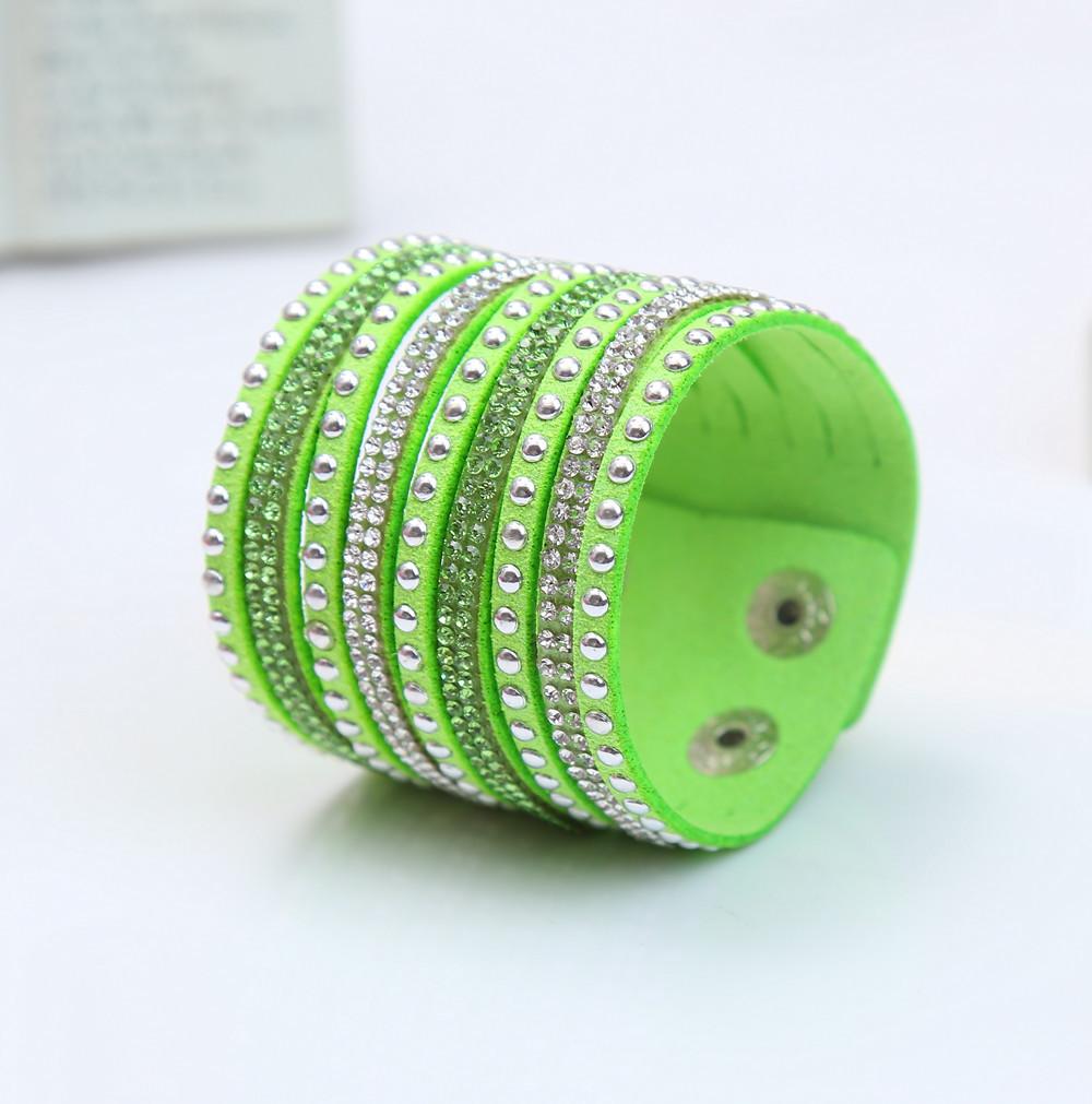 9 Rows of Short High-end Jewelry EBAY Leather Flannel Hot Diamond Bracelet