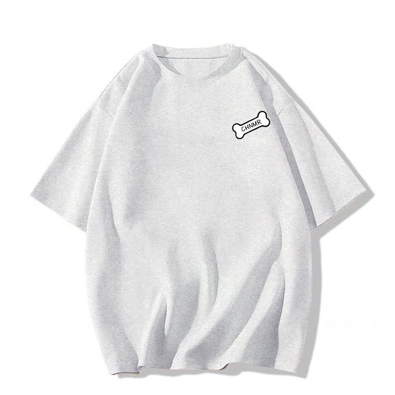 

Женская винтажная модная хлопковая футболка с коротким рукавом: Летний наряд для миниатюрной девочки M серый/белый