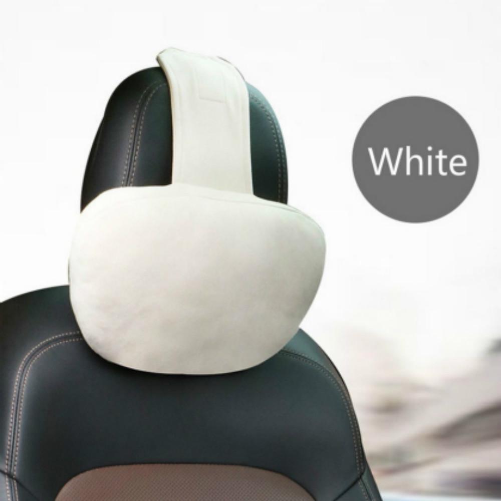Car Suede Memory Foam Chair Seat Back Support Pillow Cushion and Vehicle Mounted Headrest