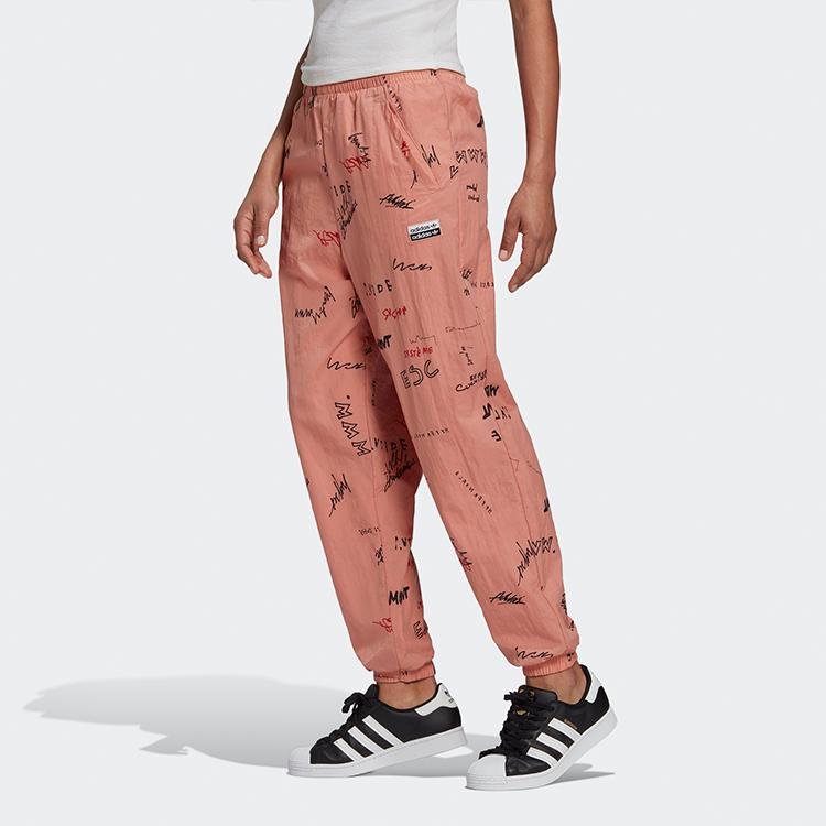 Adidas Originals Trefoil Letter Loose Woven Sports Pants Women pants Pink GD3043