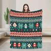 Vintage Christmas Tossed Pattern Dark Red Blanket Warm Soft Plush Throw for Kids Bedding Outdoor Bedspread Cover