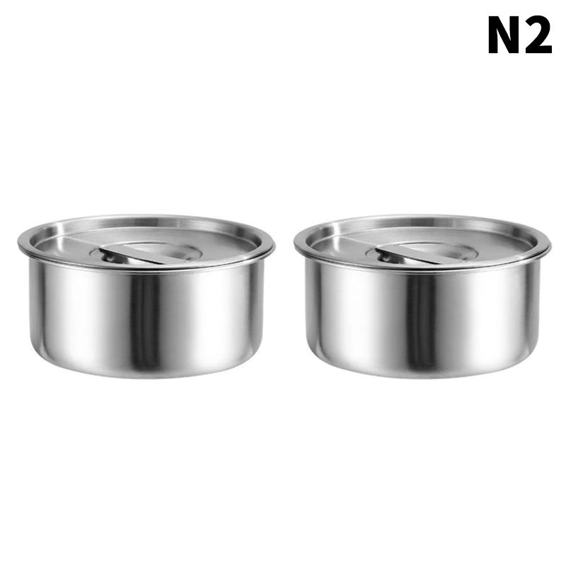 Rustfritt stål Dampet eggeskål med lokk Kjøkkenservise Fruktsalat Dessert Suppeskål Matbeholder Risnudelskål