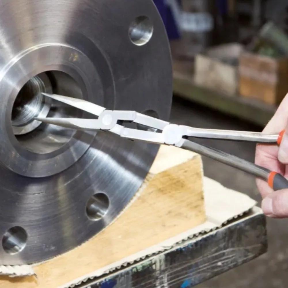 13 In Clești Multifuncționali cu Vârf Ascuțit Clești Multi-articulați cu Mâner Lung Oțel Carbon Unelte de Reparații Pentru Industrie 45 90° Formă O