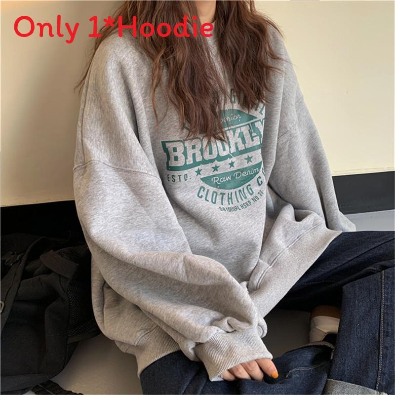 Letter Print Hoodie For Women With Thick Polyester Fabric Casual Fall Winter Fashion