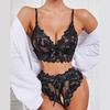 2Pcs/Set Perspective Underwear Set High Waist Charming Lace Design Sexy Bra Panty for Valentine Day