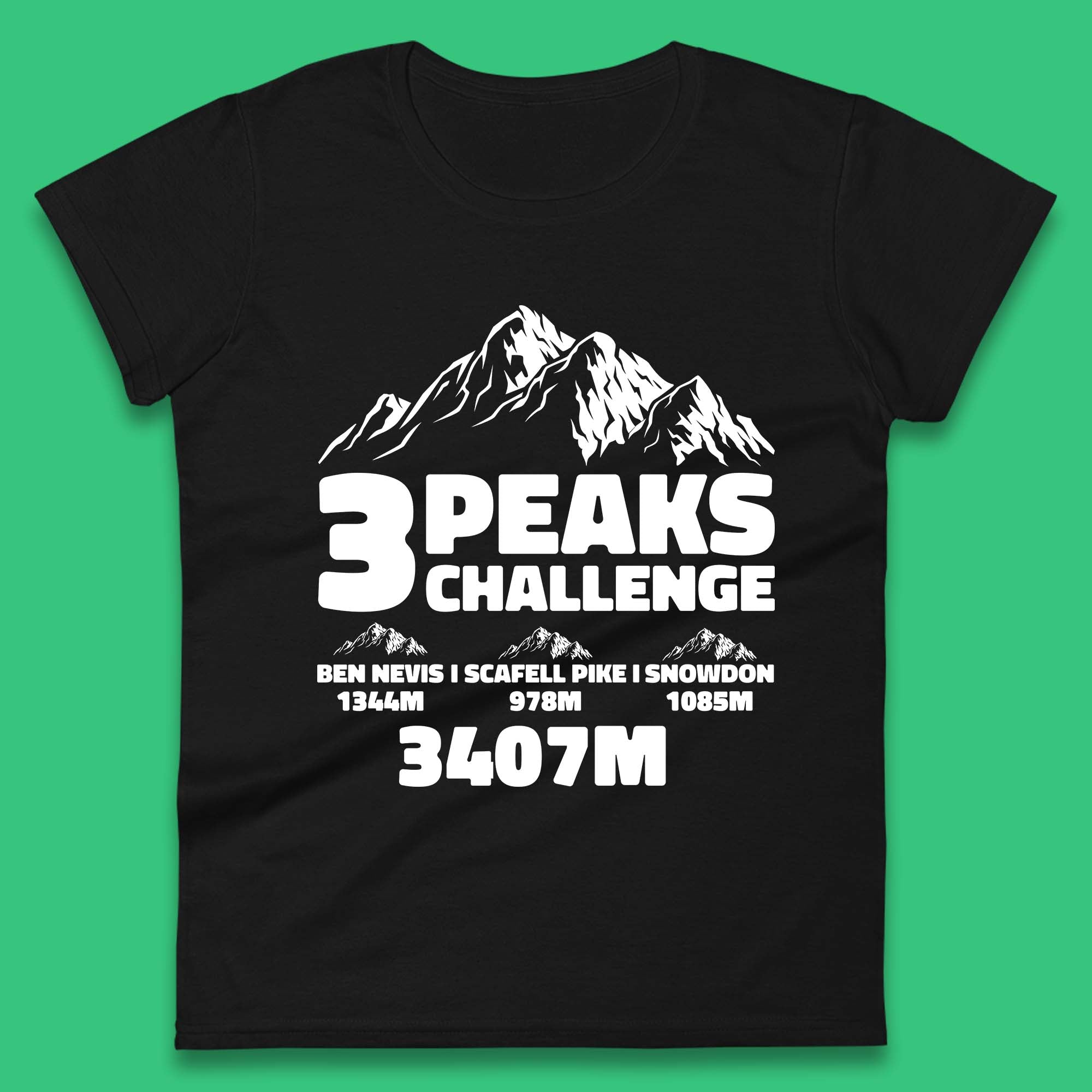 3 Peaks Challenge Hiking Womens T Shirt Mens Tops Tees Unisex S