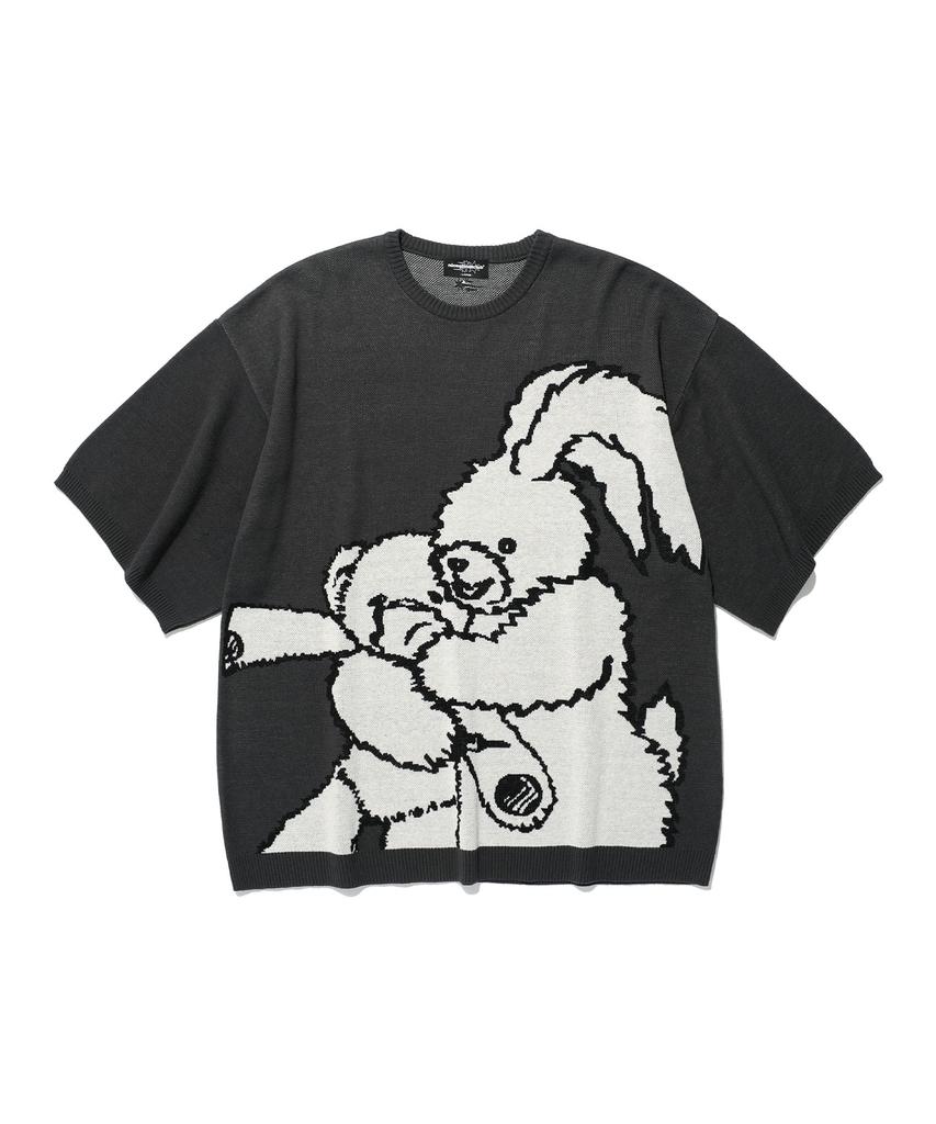 NICEGHOSTCLUB Kidnapping Big Big Knit Tee_Charcoal(Ng2Emuk604A)