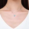 Modian 925 Sterling Silver Vintage Heart With Turquoise Pendant Necklace for Women Family Gifts Fine National Style Jewelry