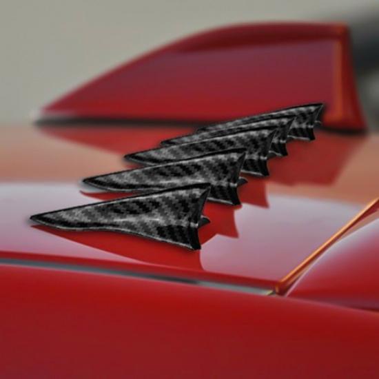 10X Shark Vortex Fin Diffuser Generator For Roof Car Spoiler Bumper Carbon Fiber