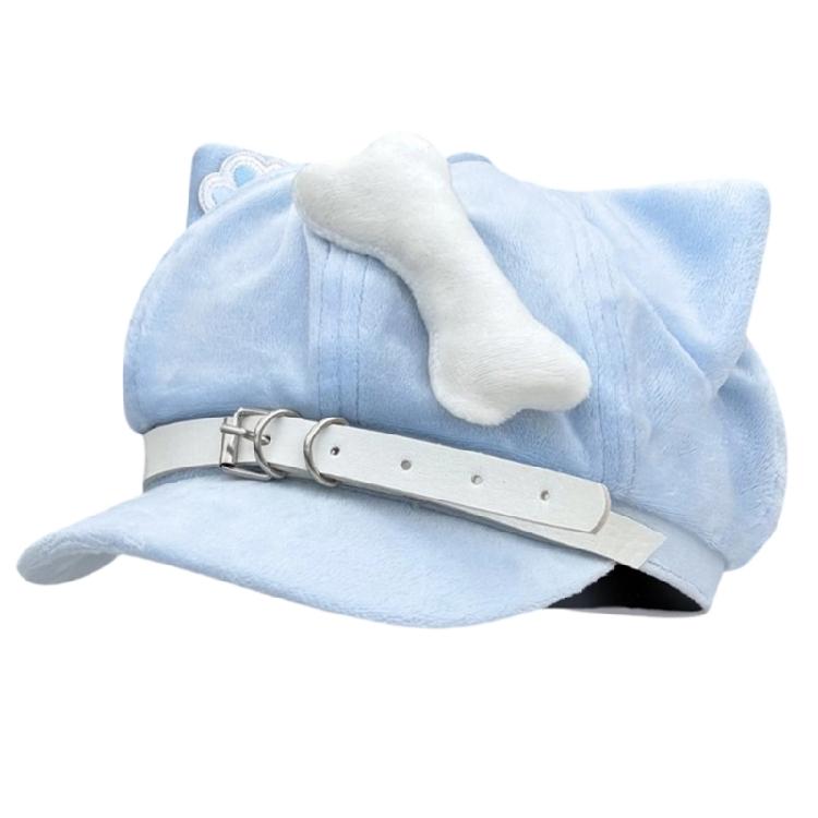 Fashion 2000s Cats Ear Beret Hat Soft Cotton Octagonal Hat for Women Girl Daily Outfit Anime Theme Headwear for Winter Wear