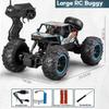 Blue Green 2.4G Alloy RC Car Four-wheel Drive Rock Crawler Remote Control Racing Cars  Toy Gift
