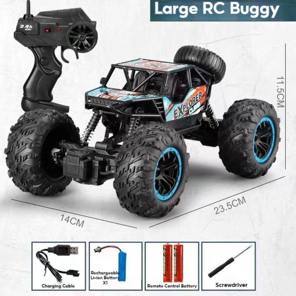 Blue Green 2.4G Alloy RC Car Four-wheel Drive Rock Crawler Remote Control Racing Cars Toy Gift