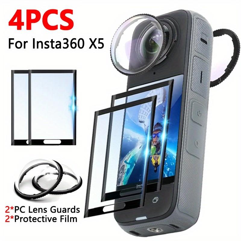 2pcs Lens Guard + 2pcs Screen Protector for Insta360 X5 Accessories PC Lens Protector Cover HD Anti-scratch Protective Film for Insta 360 X5