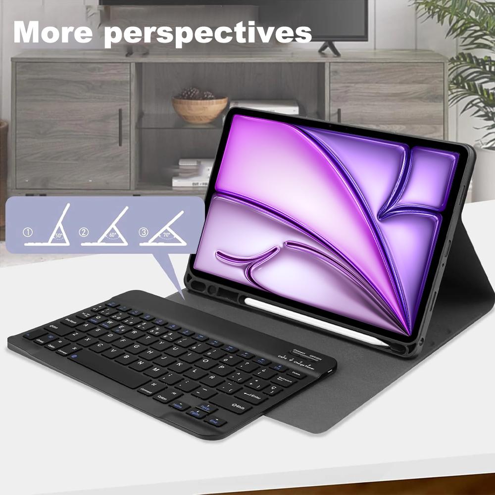 Case for iPad Air 11 Inch (M2) (M3) ,Bluetooth Keyboard Cover for iPad Air 4th 5th 10.9-inch