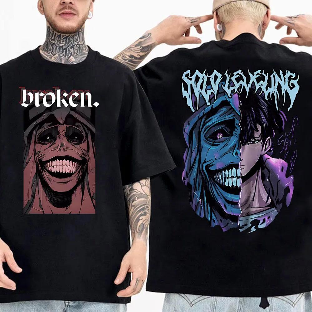 

Y2K Unisex Oversize Clothing Anime Solo Leveling T Shirt Sung Jinwoo T Shirts Unisex Hip-Hop T Shirt Harajuku Unisex Casual Top Unisex 2XL