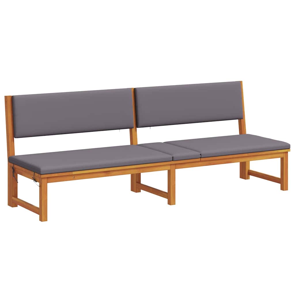Sun Lounger Oil Natural Finish 200 x 57 x 75 cm Solid Acacia Wood