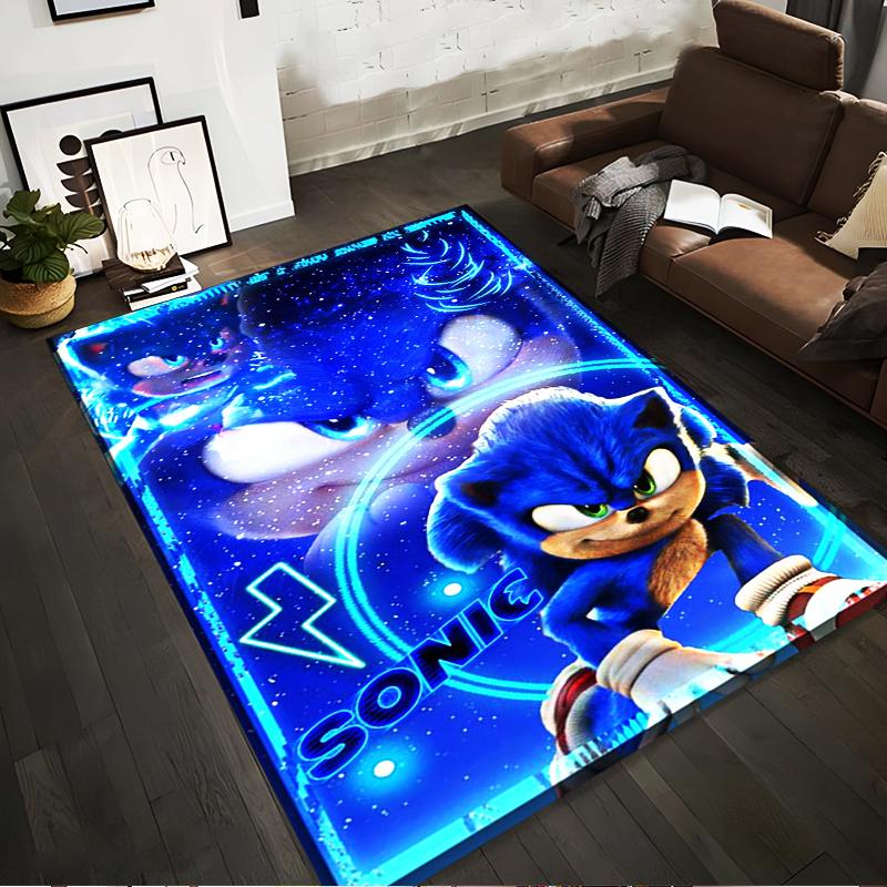 

Blue Hedgehog Hero Themed Carpet with Galaxy Background Decor Suitable for use as an anti-slip for living room bedroom sofas 40x60cm( 15x23in )