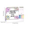 2026 English Desk Calendar Pocket Notebook Labels 12 Months 2026 Monthly Schedule Planner Desktop Calendar Send a 1pcs Pen
