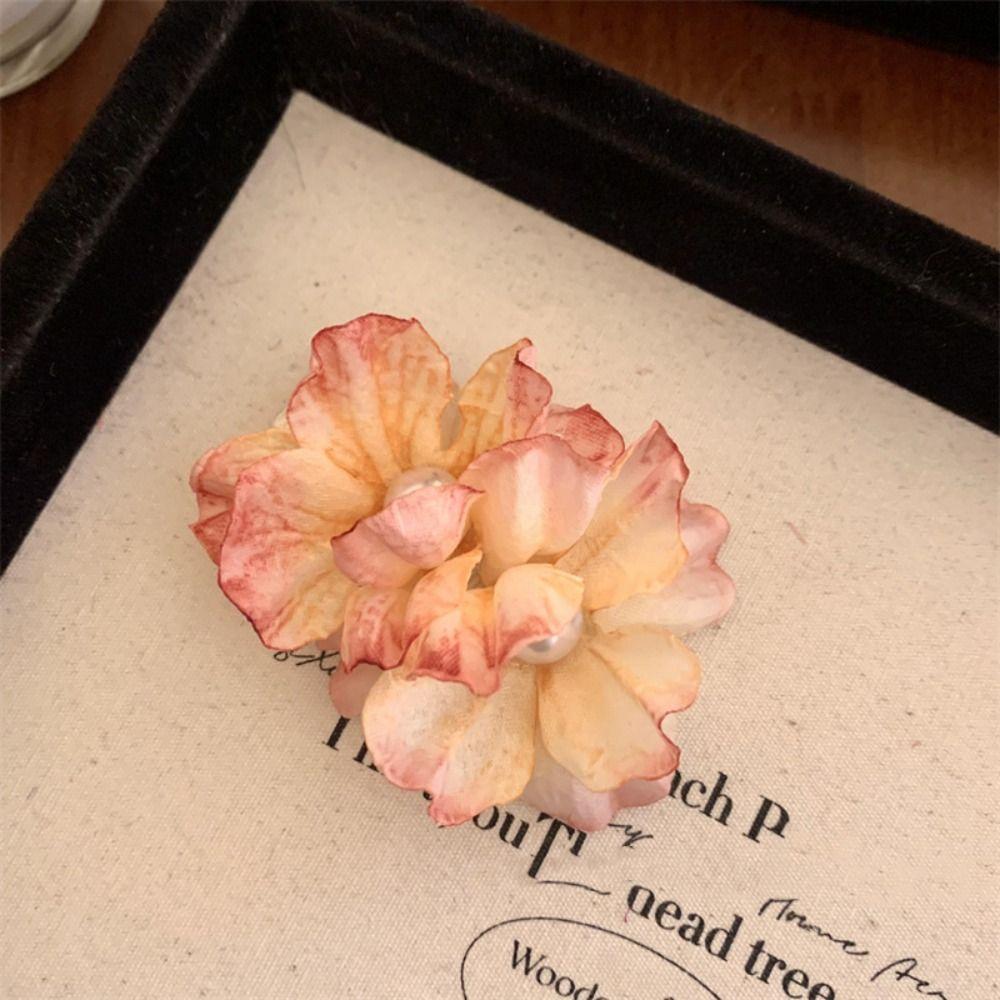 Pearl Flower Hair Clip Korean Style Girl Hair Clip Sweet Silk Flower Hairpin Holiday