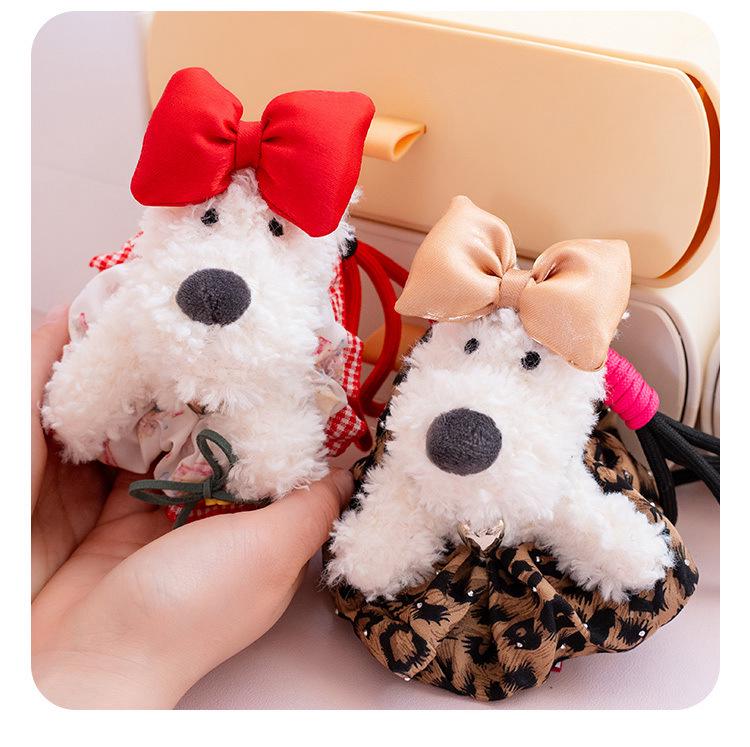Cute West Highland Terrier Puppy Plush Keychain Bag Charm Gift for Girls