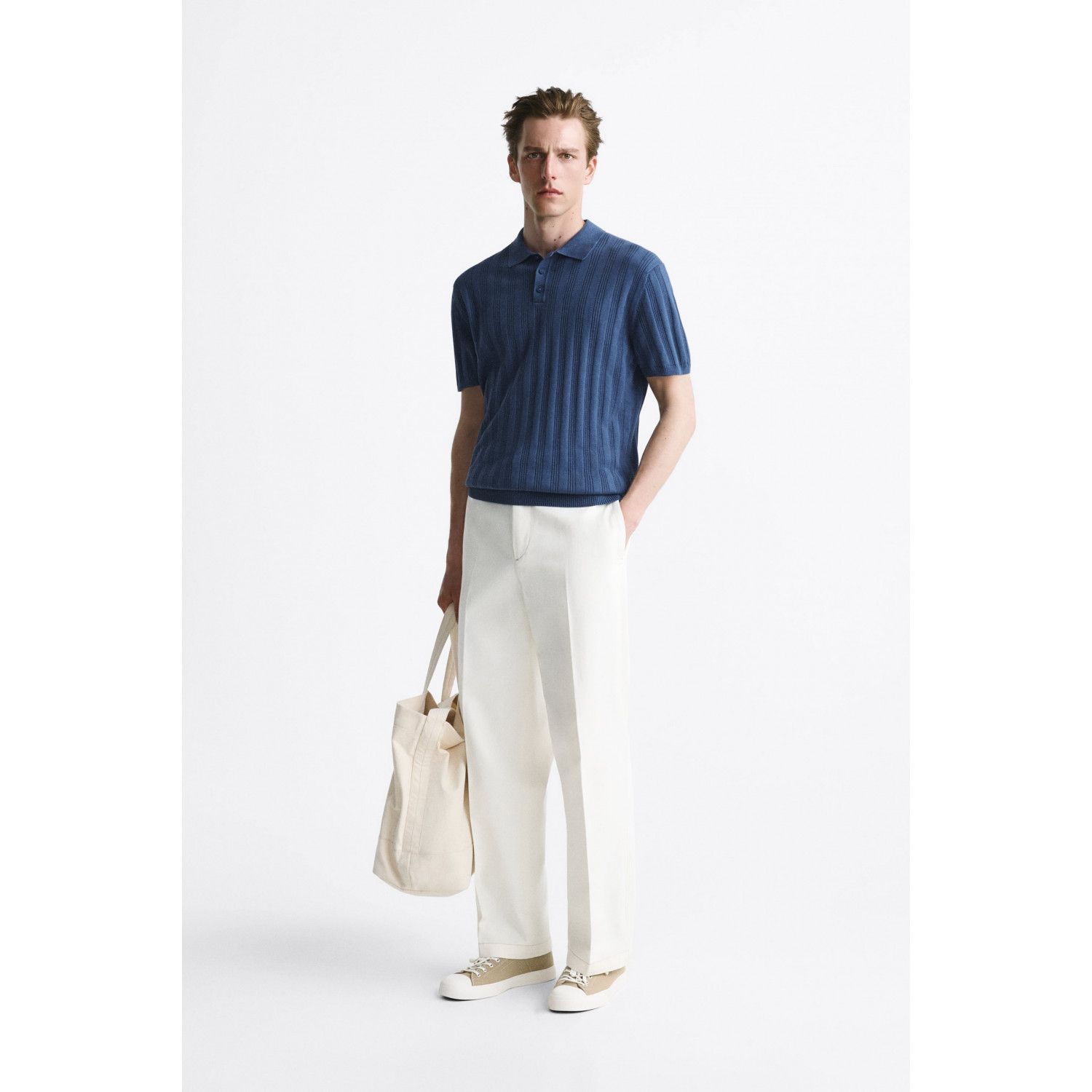 

RIBBED KNIT POLO SHIRT