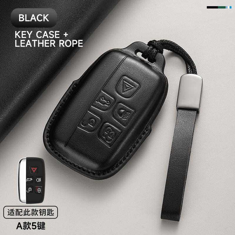 Leather Car Key Cover Case Protection Shell Keychain For Land Rover Range Rover Sport Evoque Freelander Velar Discovery 4 5