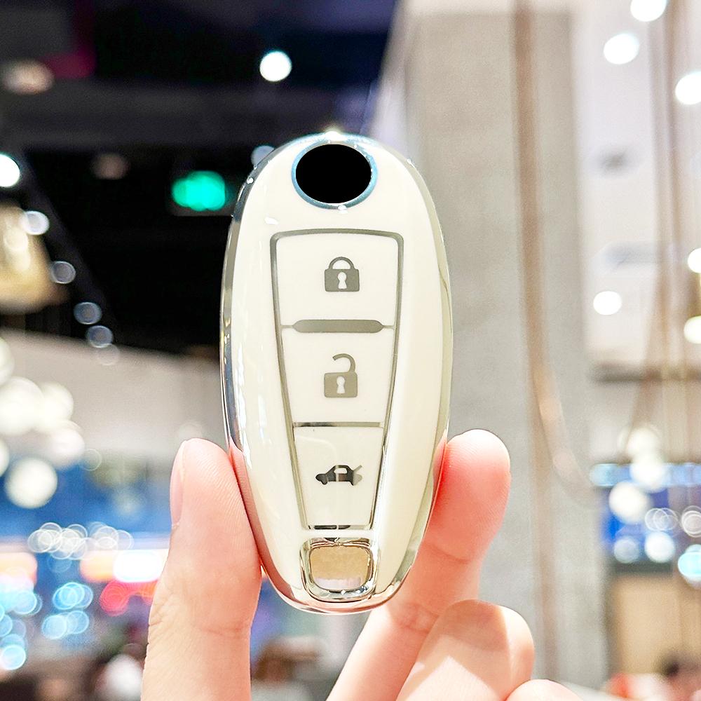 3 Buttons Auto Keyless Protector Soft TPU Car Key Shell Fob Cover Case for Suzuki Vitara Swift Ignis Kizashi SX4 Baleno Ertiga