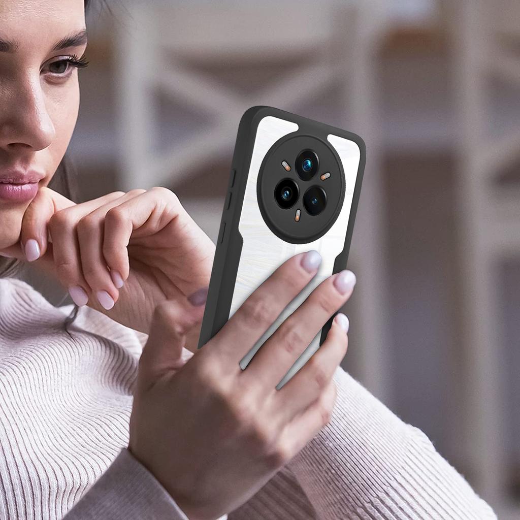 For Realme 14 Pro+ 5G Case Acrylic+TPU Clear Phone Cover with PET Screen Film