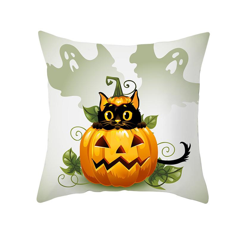 Funny Pumpkin Head Halloween Pillow Cover Home Furnishing Printed Living Room Sofa Cushion Cover Cushion Cover