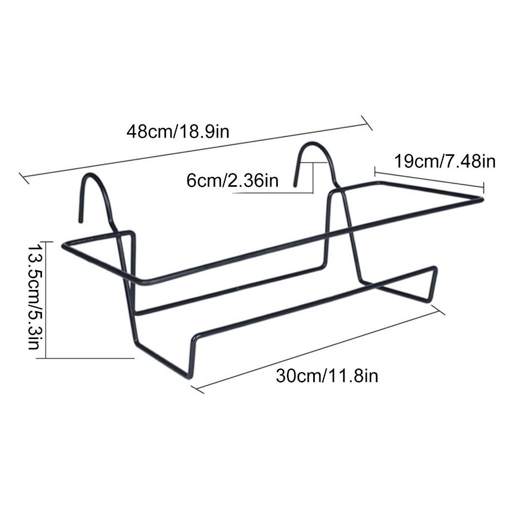 New Iron Hanging Planter Slip-on Design No Drill Window Box Bracket Heavy Duty Planter Box Bracket Balcony Railing