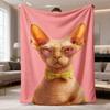 1pc Cozy Sphynx Cat Print Flannel Throw Blanket | Soft, Warm & for All Seasons - Perfect Gift for Family and Friends, Polyester, Digital Printing, Ult